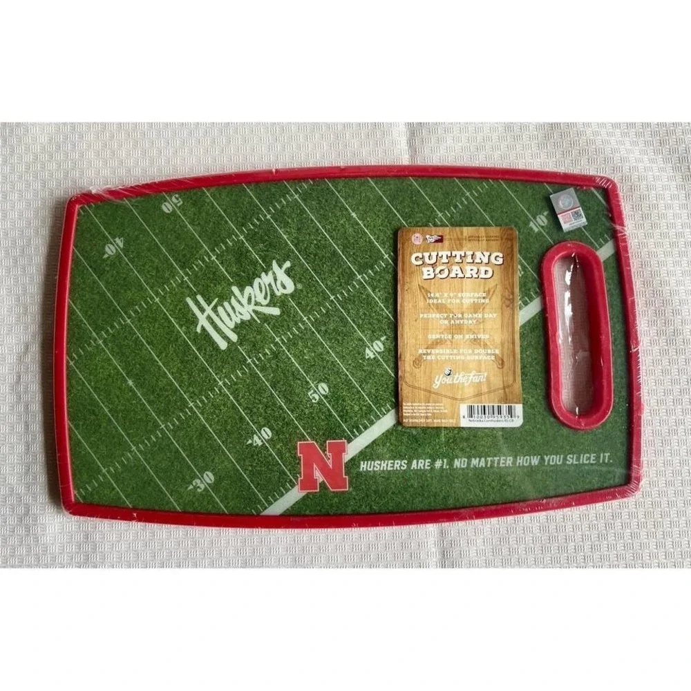 You The Fan Nebraska Corn Huskers Reversible Cutting Board NEW